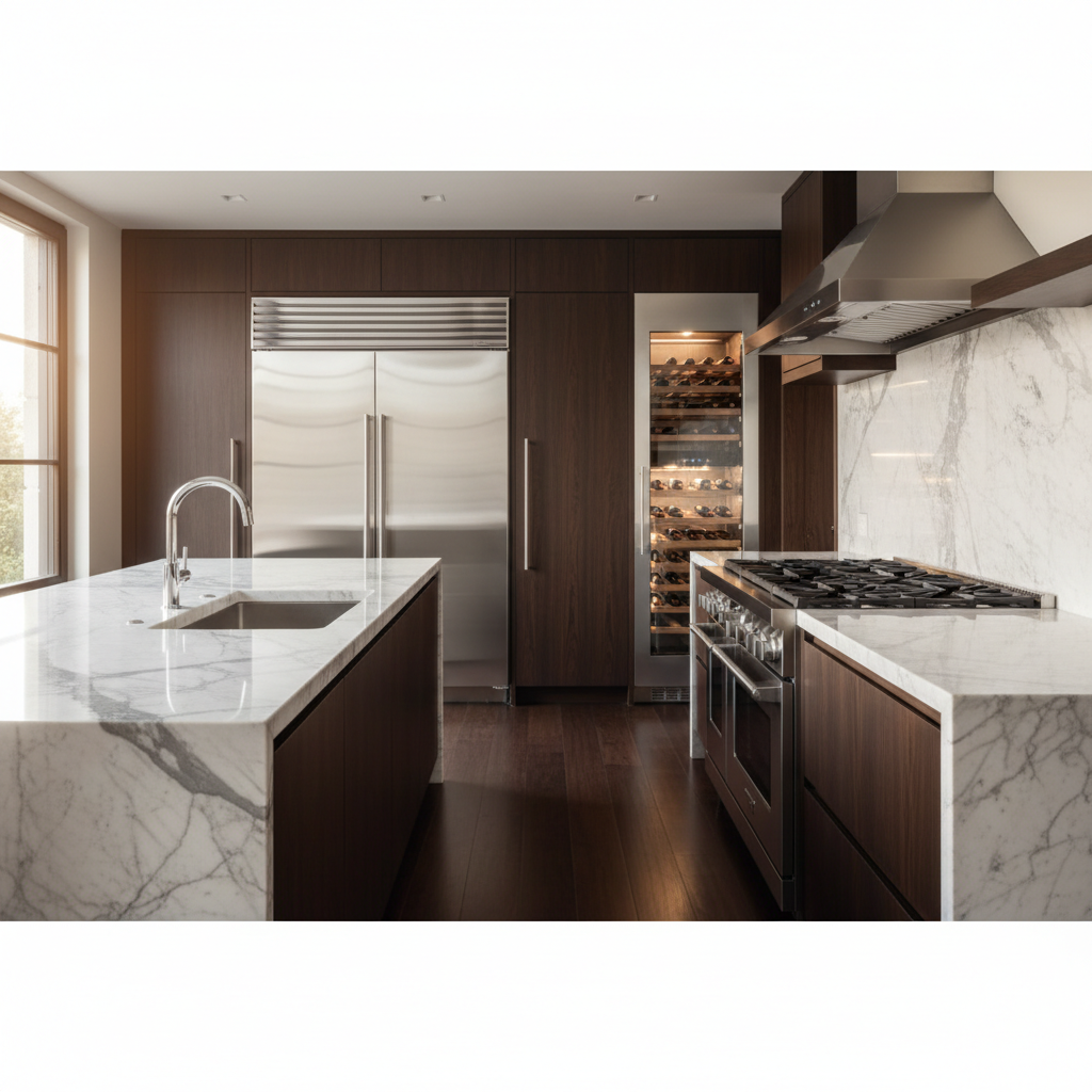 Luxury modern kitchen with premium appliances